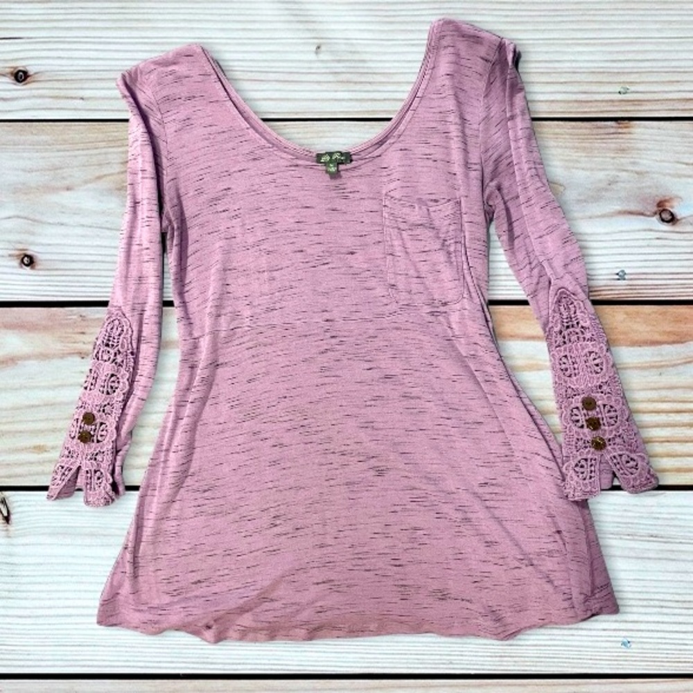 Purple Lace Sleeve Shirt